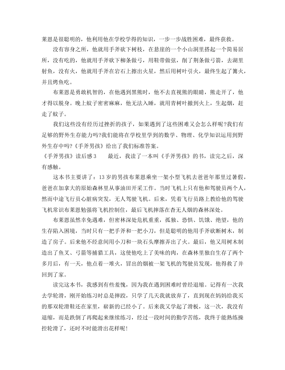 《手斧男孩》读后感 _第2页