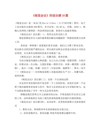 《视觉会议》的读后感10篇 