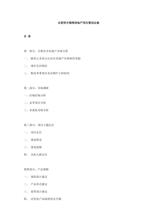 房地产项目策划全案
