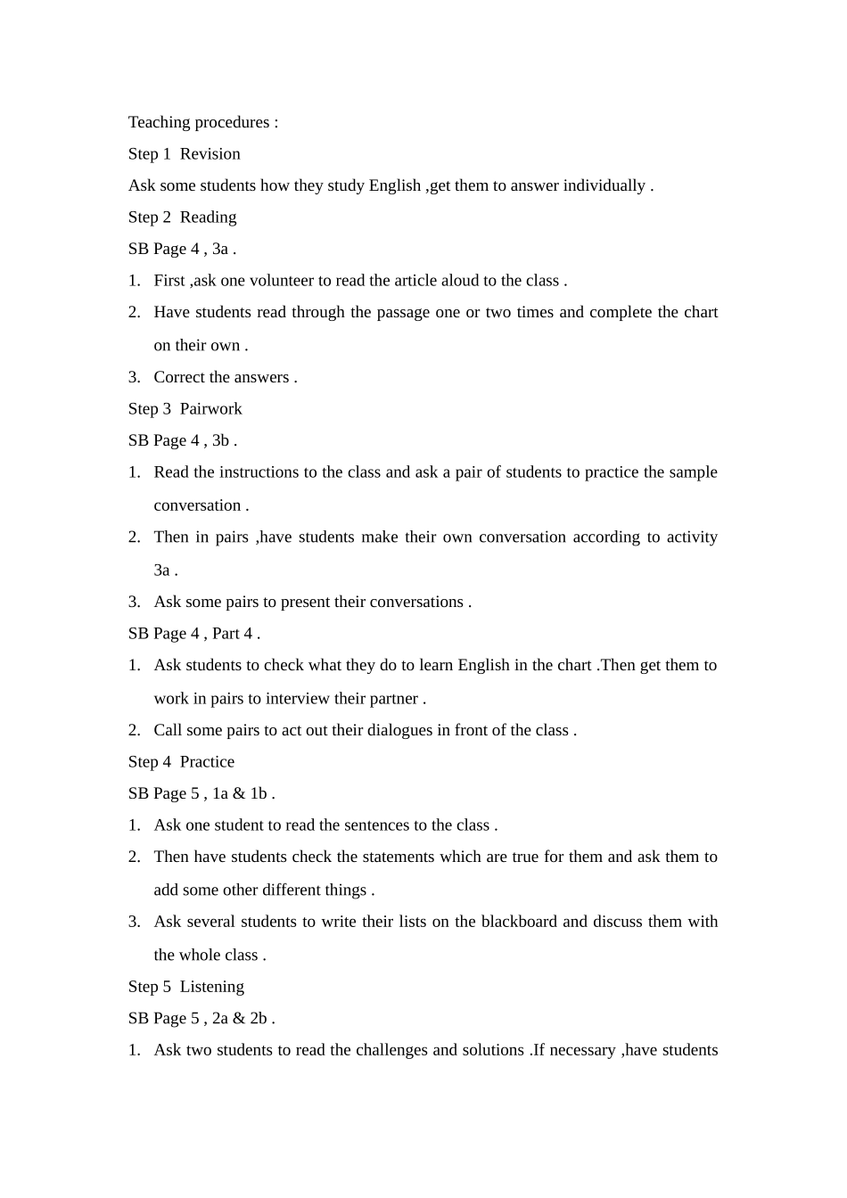 unit 2 one how do you study for a test 教案（鲁教版八年级下） (2)doc--初中英语 _第3页