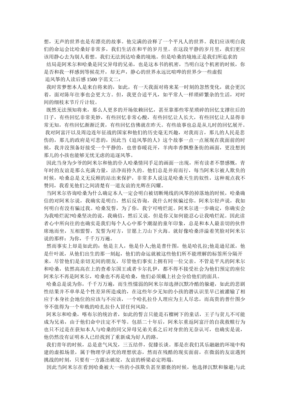 《追风筝的人》读后感 _第2页