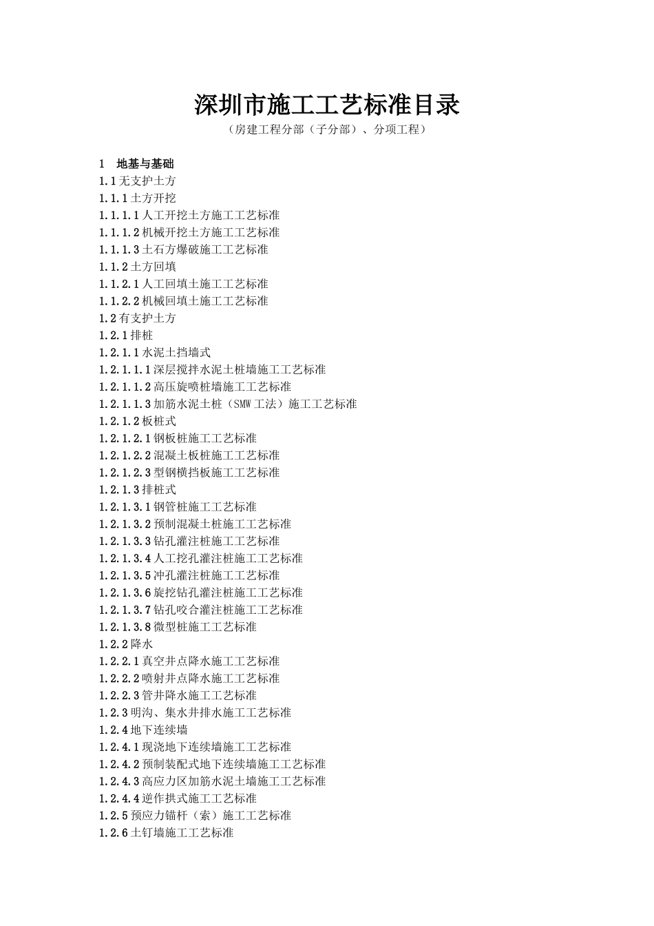 施工工艺标准目录_第1页