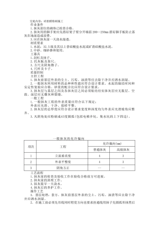 某住宅区砖胎膜抹灰施工技术交底