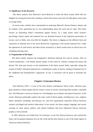Significance of the Research 