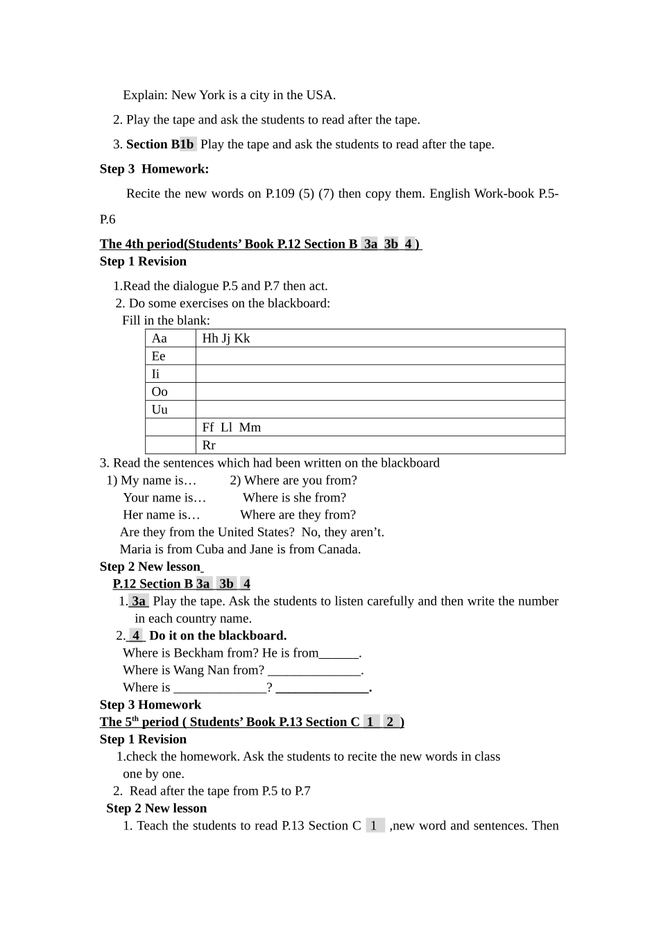 unit 1 topic 2《where are you from》教案（仁爱英语七年级上）doc--初中英语 _第3页