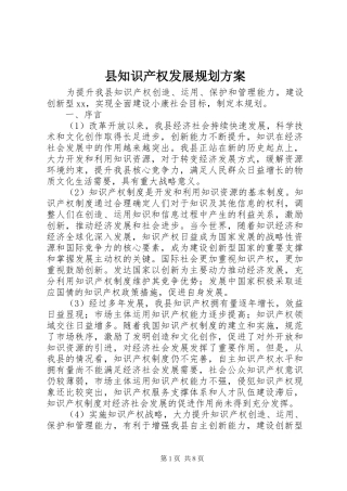 县知识产权发展规划方案