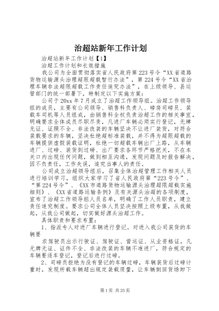 治超站新年工作计划