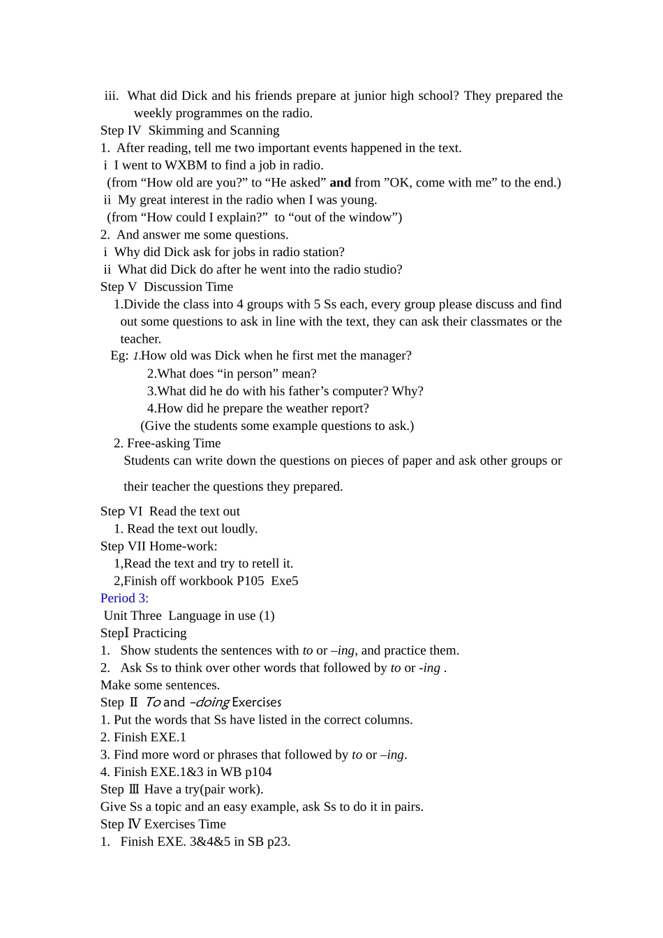 module 3《on the radio》全模块说课教案（外研版八年级下）doc--初中英语 _第3页