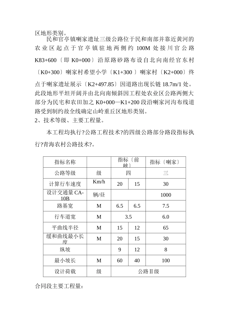 民和县官亭镇喇家遗址三级公路工程监理大纲_第2页