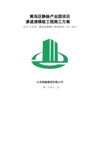 渗滤液模板专项施工方案培训资料
