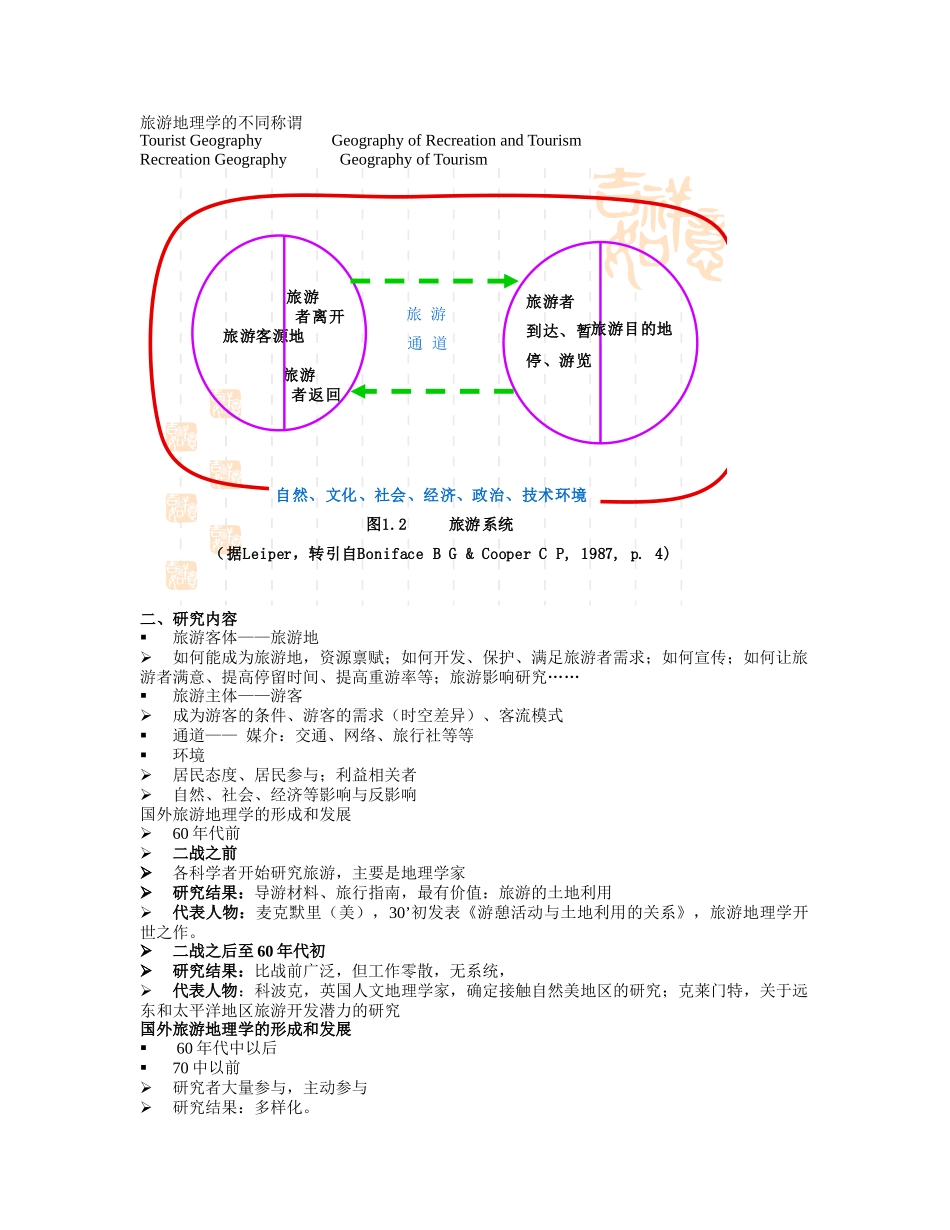 旅游地理学的不同称谓_第1页