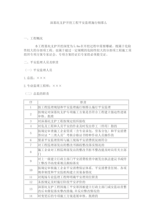 深基坑支护开挖工程安全监理实施细则