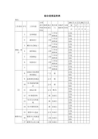房地产综合进度监控表