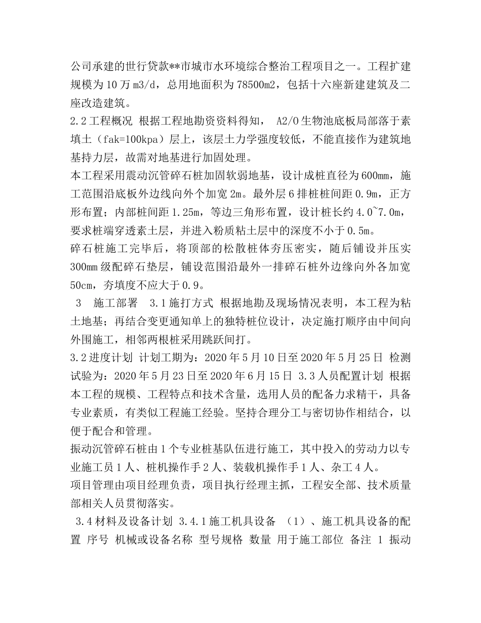 【沉管碎石桩施工方案】 沉管碎石桩施工工艺 _第2页