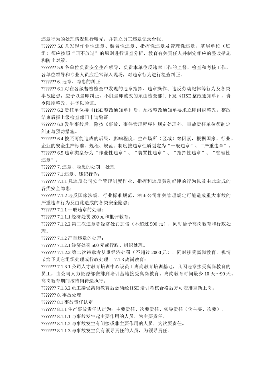 HSE不符合纠正与责任追究实施细则 _第2页