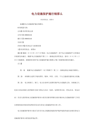 电力设施保护条例实施细则