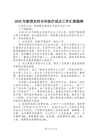 20XX年新型农村合作医疗试点工作汇报提纲1 (5)
