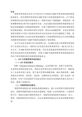 erp预算管理系统构建 