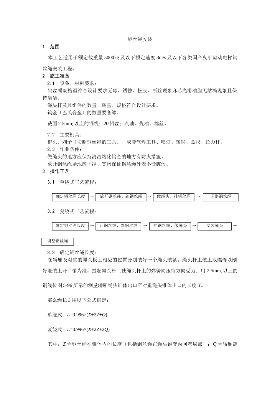 钢丝绳安装工艺_第1页