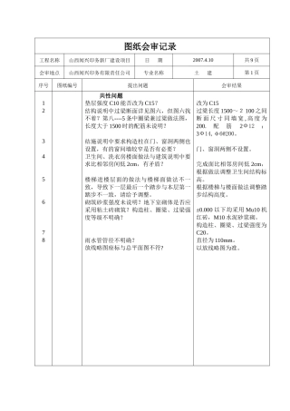 报业集团印刷物流园区-山西闻兴印务新厂建设项目图纸会审记录
