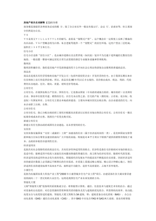 房地产相关名词解释