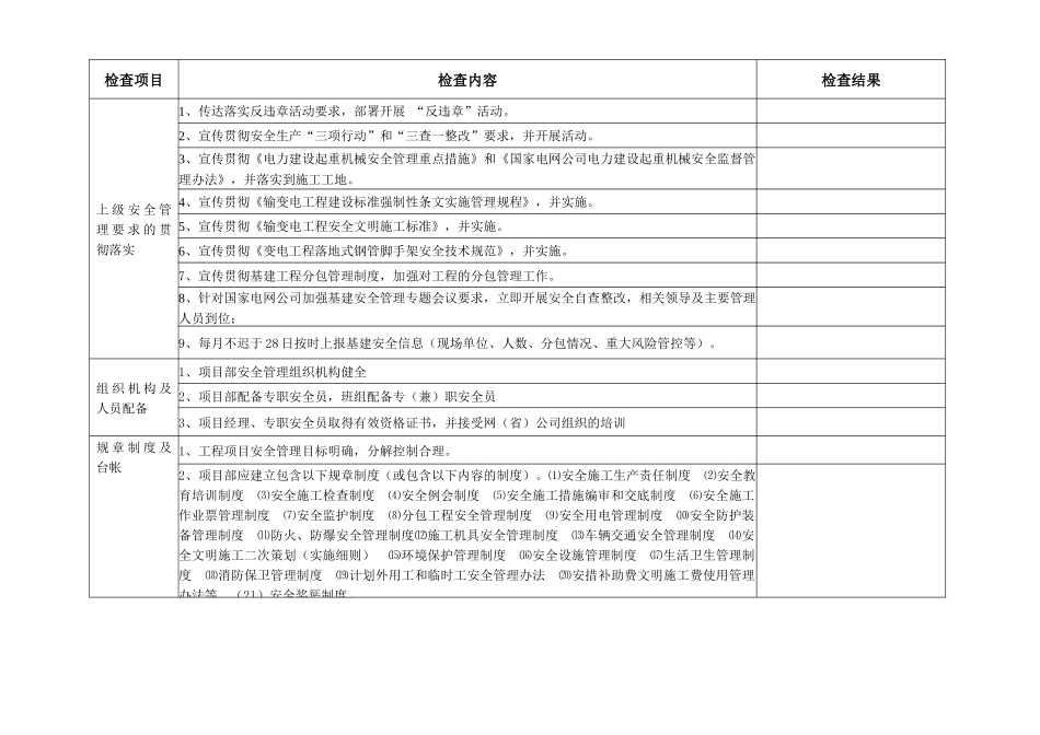 施工项目部(变电工程)安全检查大纲_第2页
