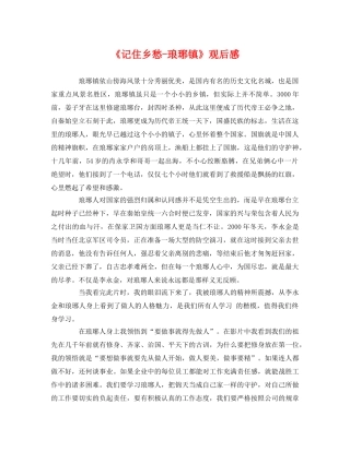 《记住乡愁-琅琊镇》观后感2 