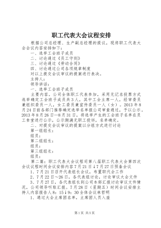 职工代表大会议程安排