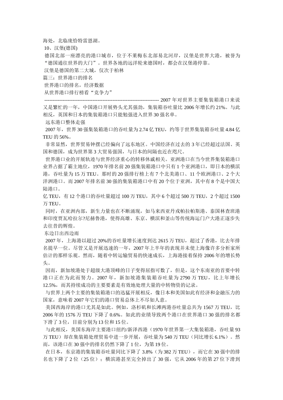 世界十大港口城市 _第3页