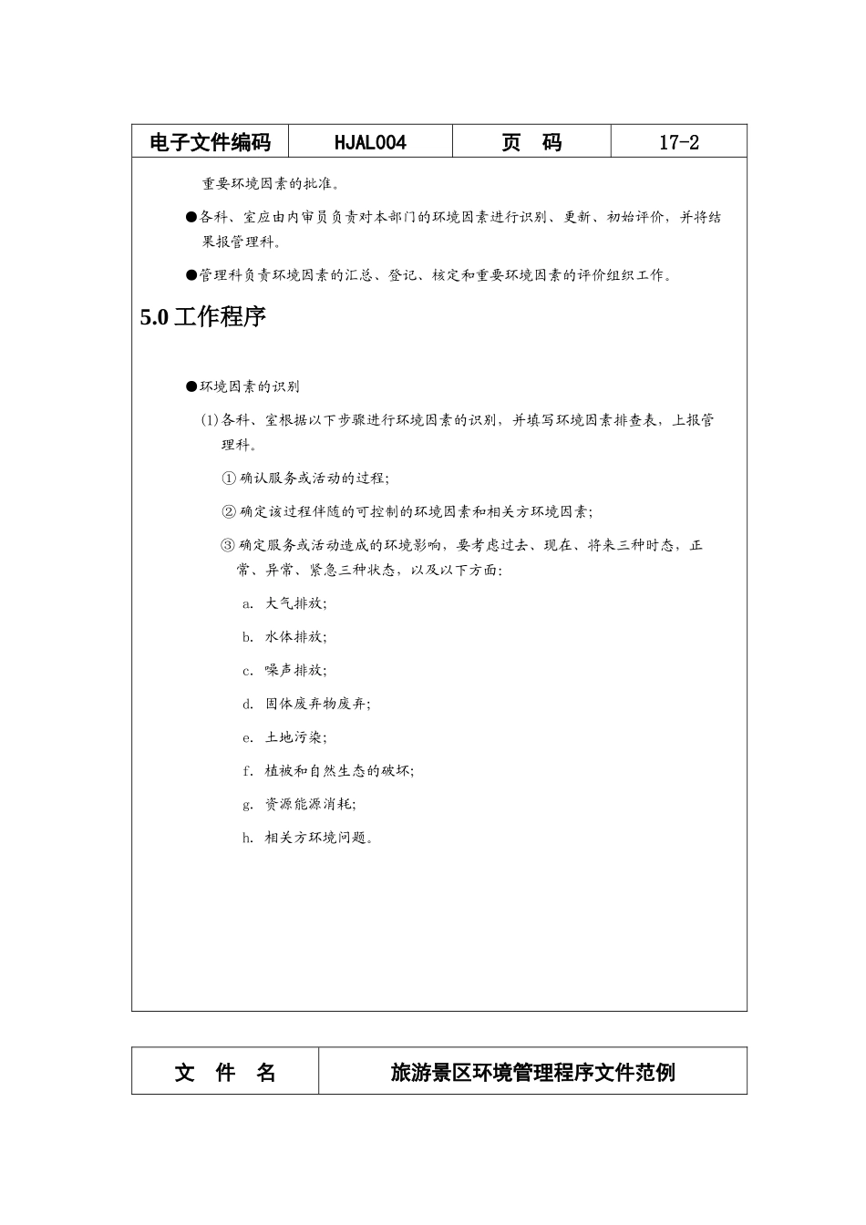 旅游景区环境管理程序文件范例_第2页