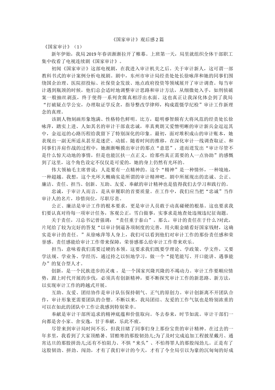 《国家审计》观后感2篇 _第1页