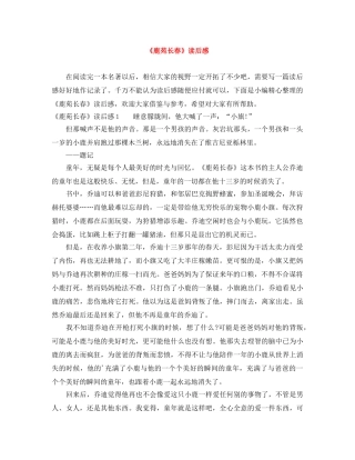 《鹿苑长春》读后感 