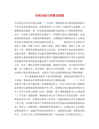 市政协副主席整改措施 