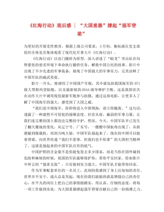 《红海行动》观后感 - “大国重器”撑起“强军脊梁”2 