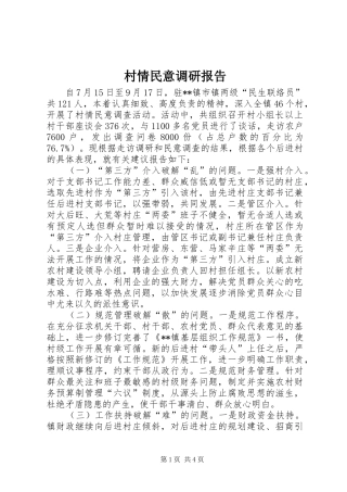 村情民意调研报告 