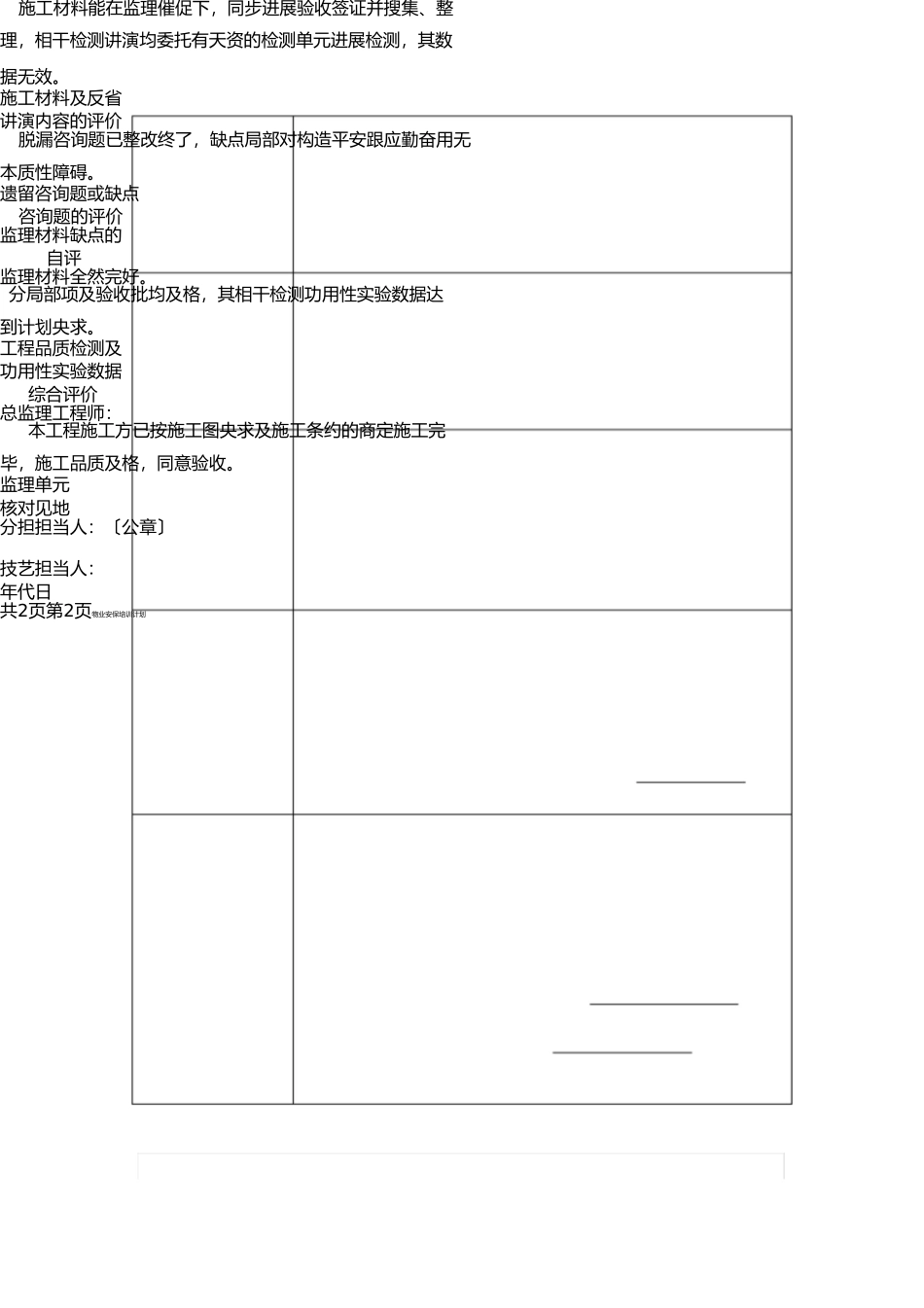 市政工程质量评估报告(样本) _第2页