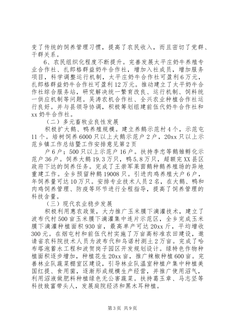 乡镇工作总结暨工作安排意见_第3页