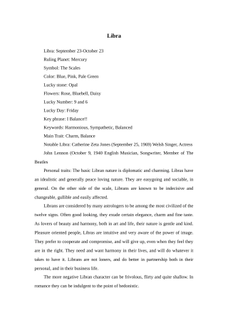 Unit 1 Star signs文章-libradoc--初中英语 