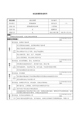 某集团置业公司动迁经理职务说明书