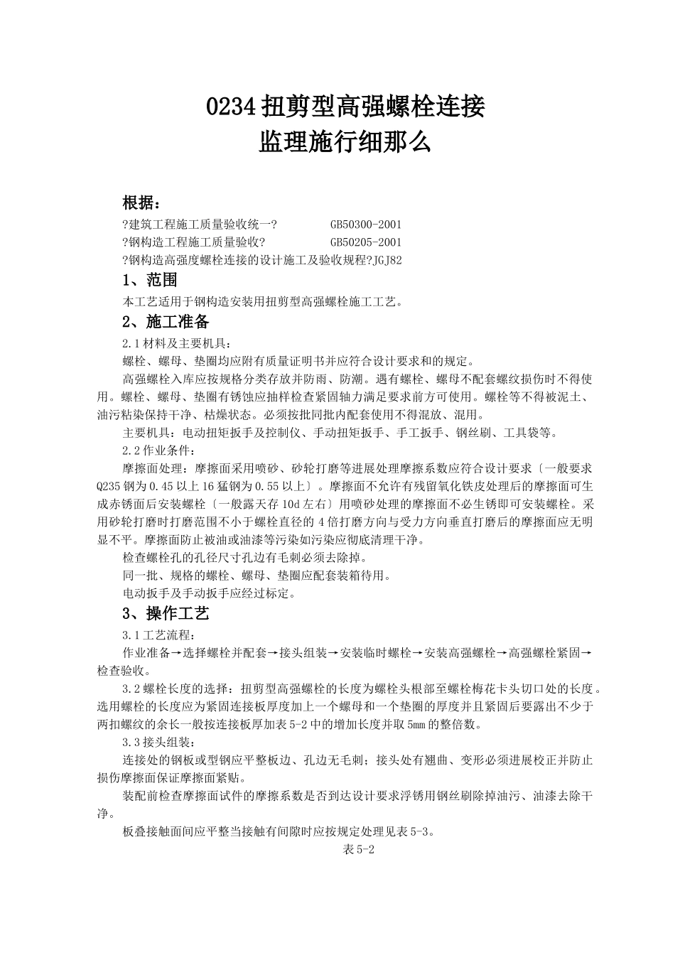 钢结构安装扭剪型高强螺栓连接监理实施细则_第1页