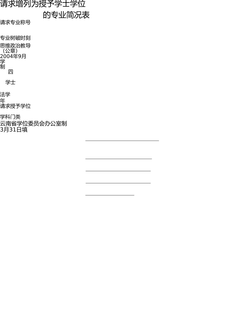 申请增列为授予学士学位 _第1页