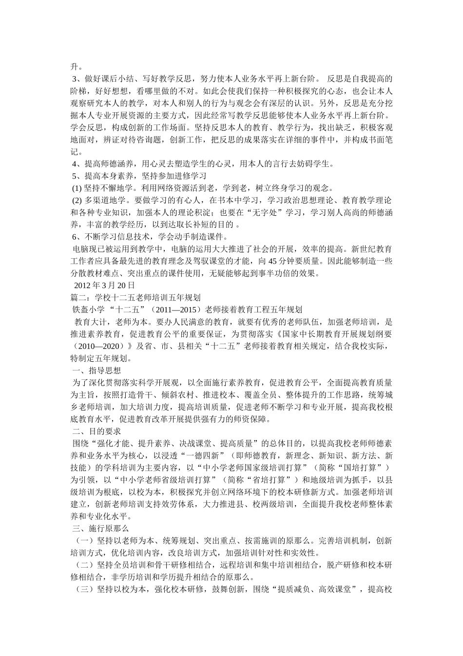 十二五教师个人专业发展五年规划精选 _第2页