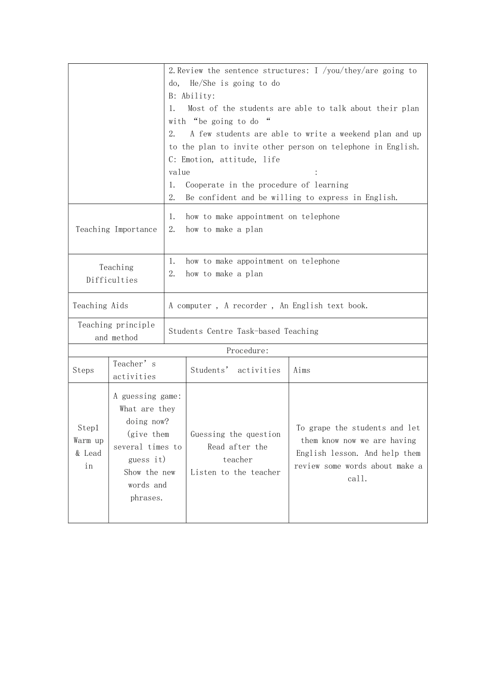 unit 1《free time》lesson 4 教案（北师大版八年级上）doc--初中英语 _第2页