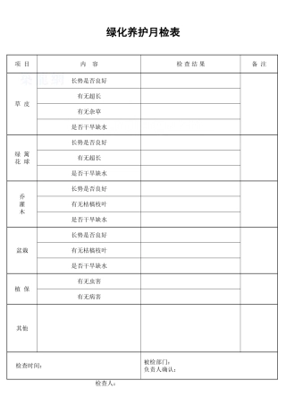 绿化养护月检表_secret
