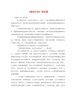 《破冰行动》观后感 