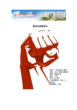 石油化工学院油气储运职业生涯规划书