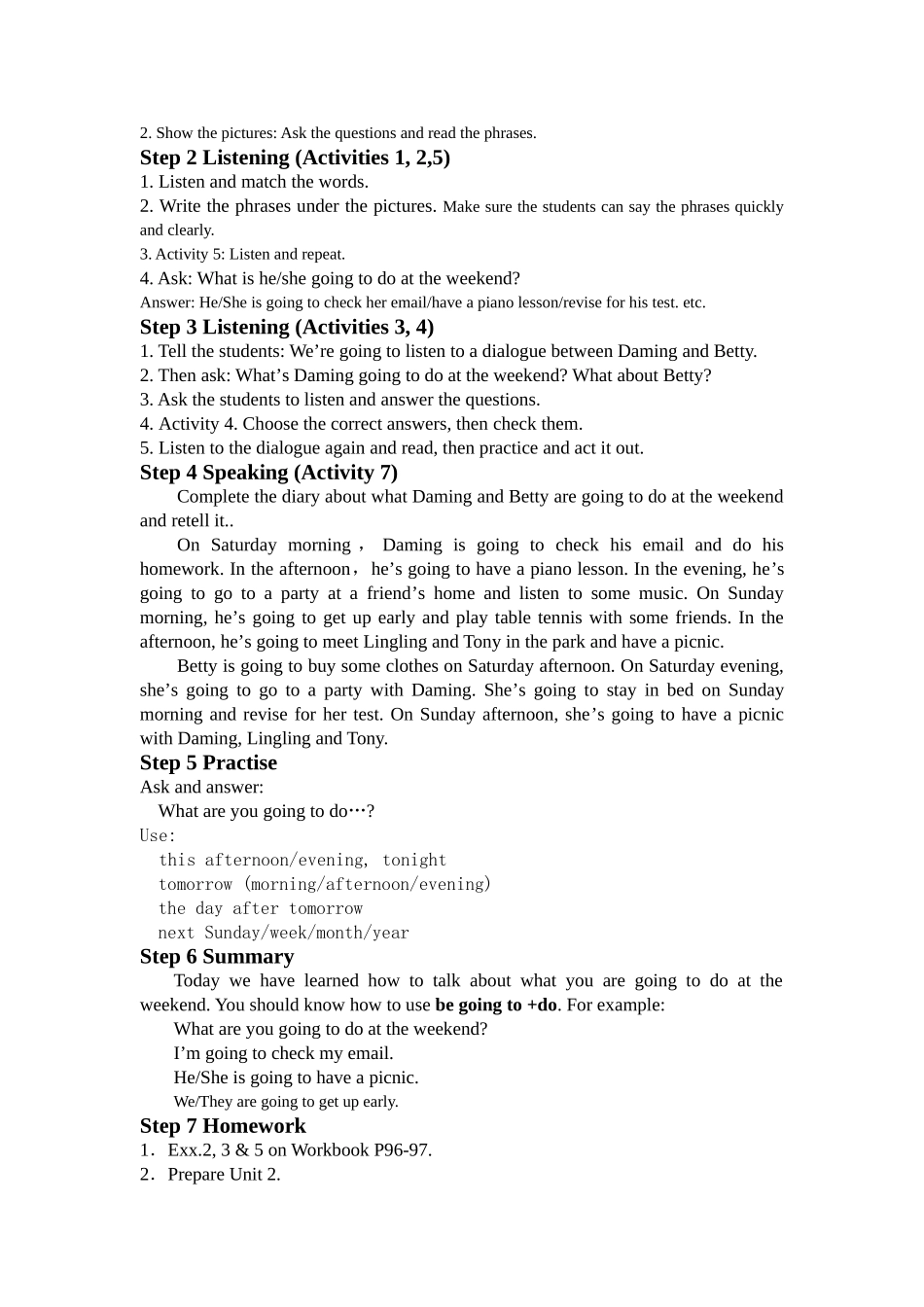 module 3 plans 教案1（外研社七年级下）doc--初中英语 _第3页