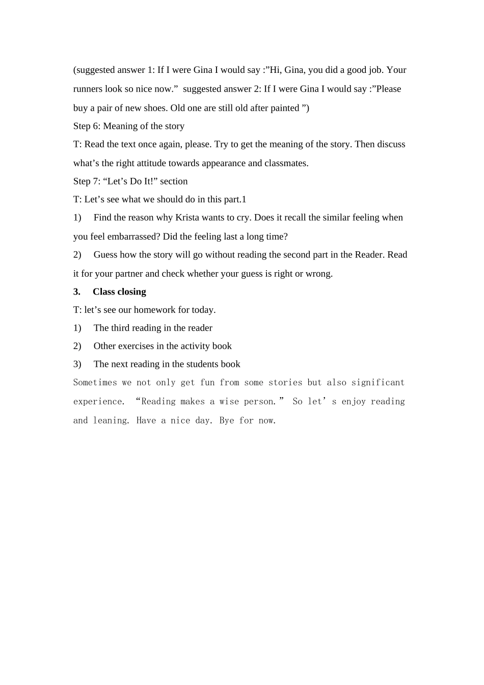 unit 1《me and my class》lesson 5 the best clothes教案（冀教版八年级上）doc--初中英语 _第3页