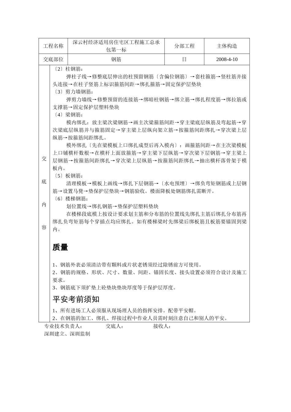 钢筋加工、安装分项工程质量技术交底_第2页