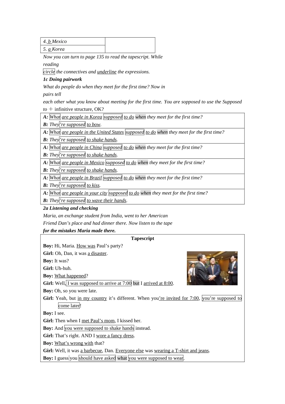 unit 12 you’ re supposed to shake hands 教案（人教新目标九年级） (1)doc--初中英语 _第2页